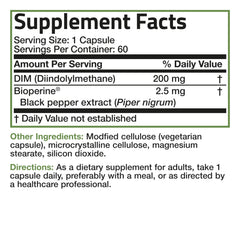 Bronson DIM 200 mg bottle with 60 vegetarian capsules