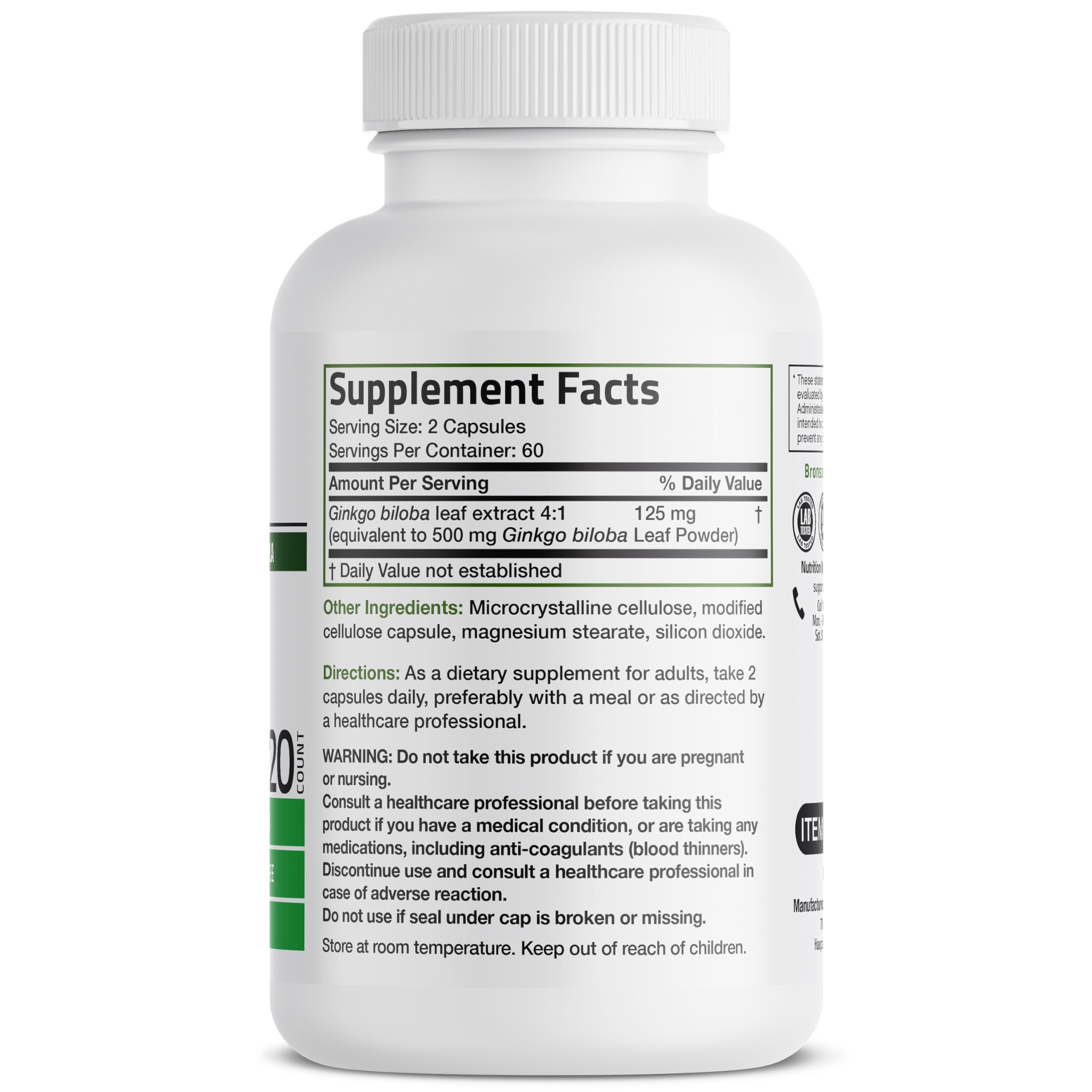 Brain health and focus imagery for Bronson Ginkgo Biloba