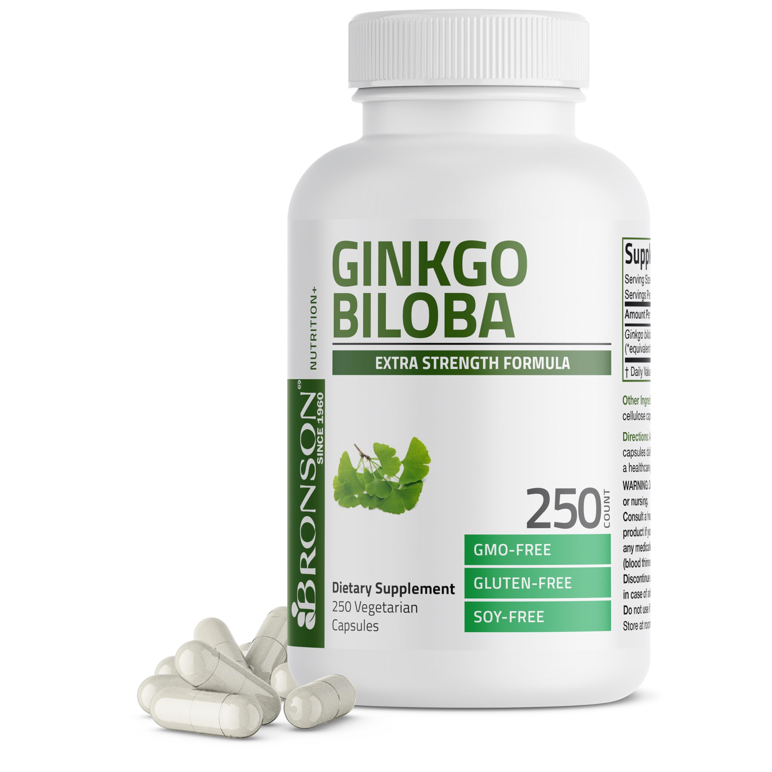 Bronson Ginkgo Biloba Extra Strength bottle label front