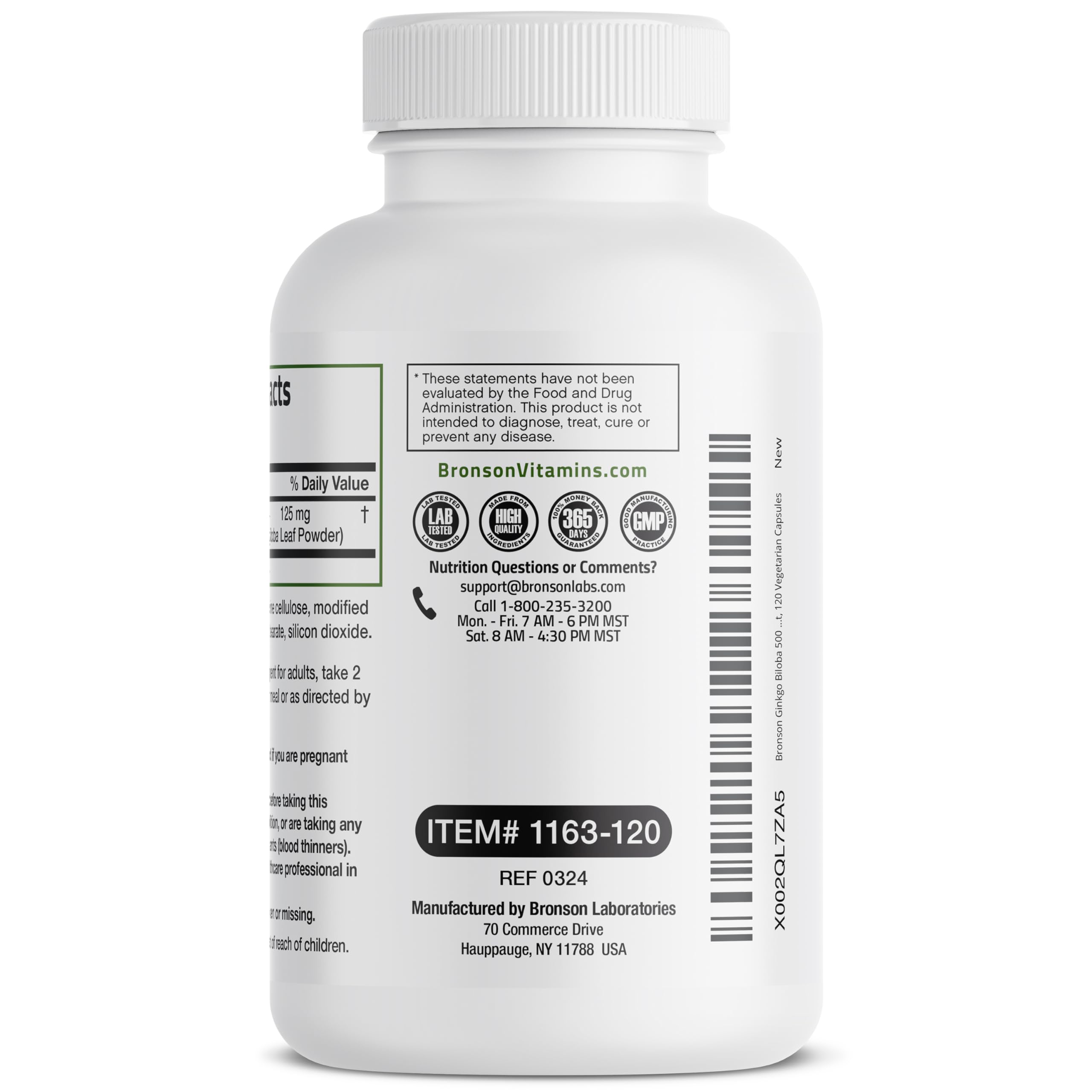 Packaging showing 120 vegetarian capsules