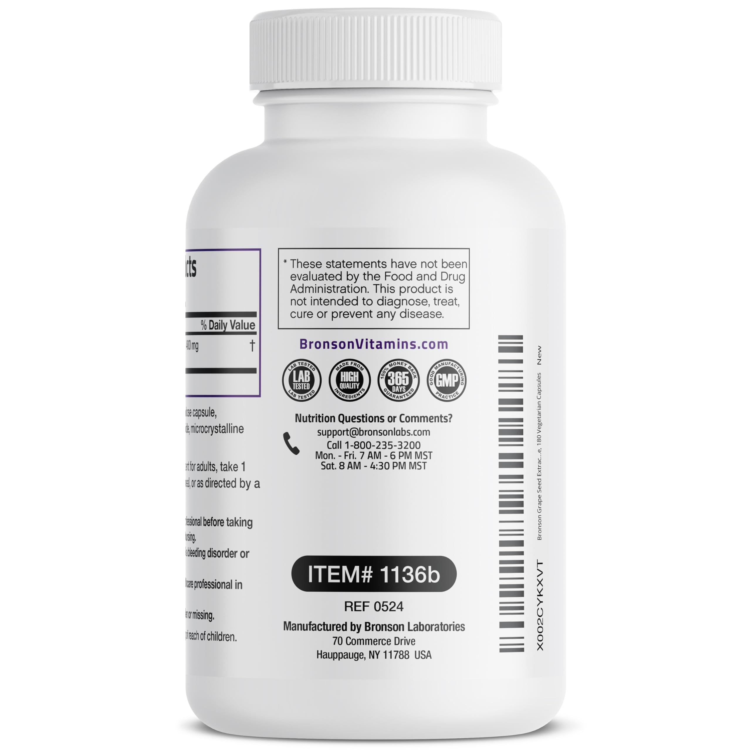 180 vegetarian capsules bottle