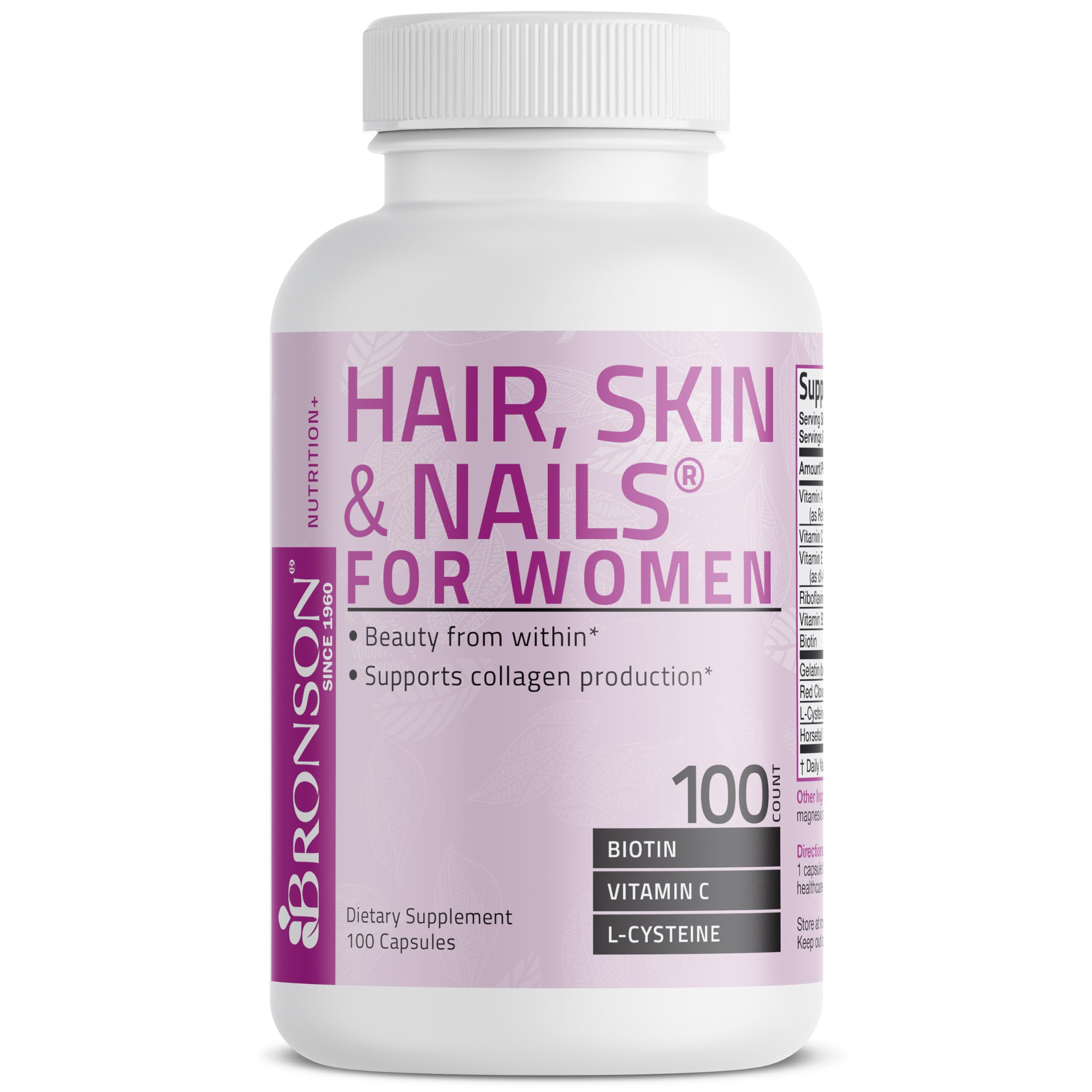 100-cap bottle of Bronson vitamins on neutral surface
