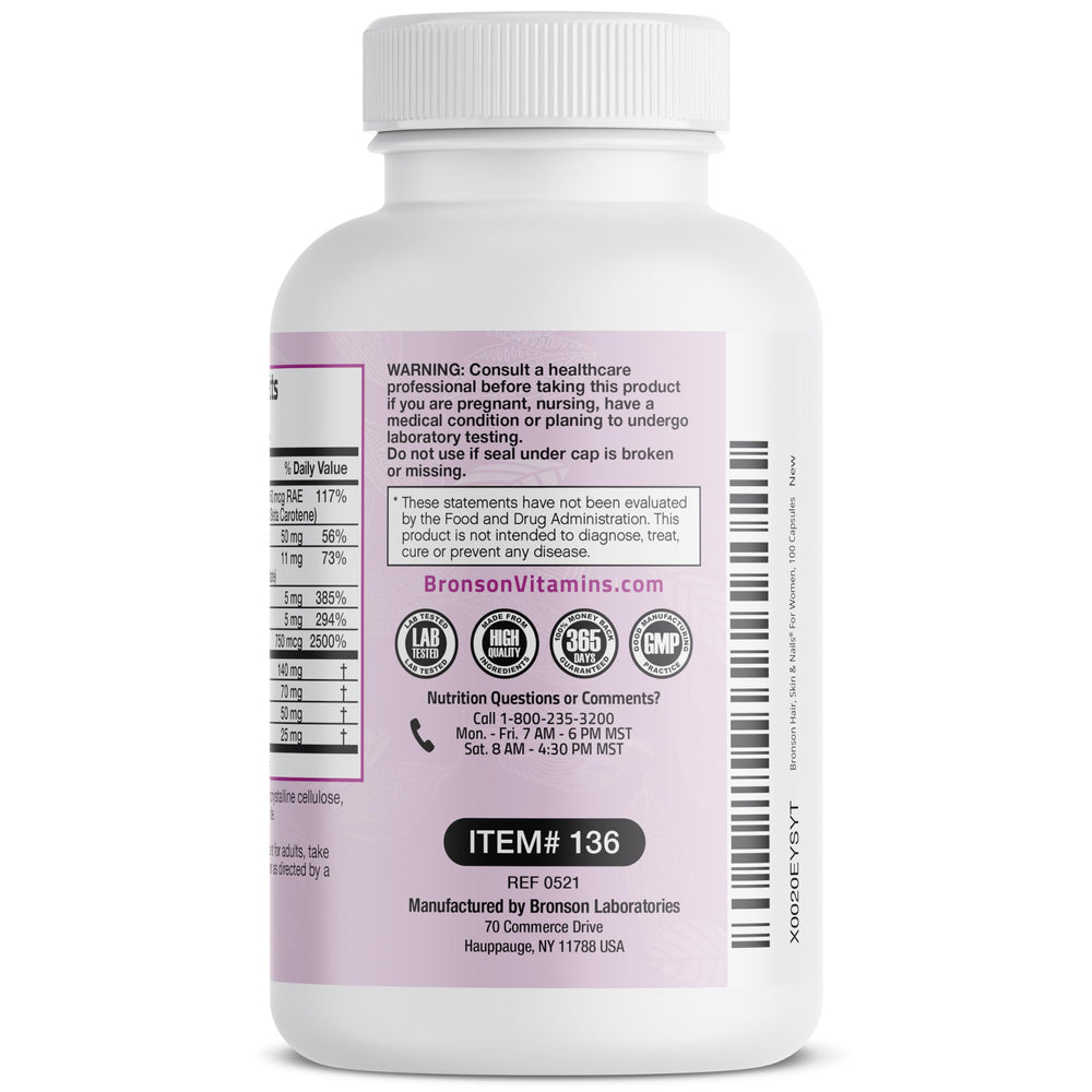 Side view of bottle with USA manufacturing notes on the label