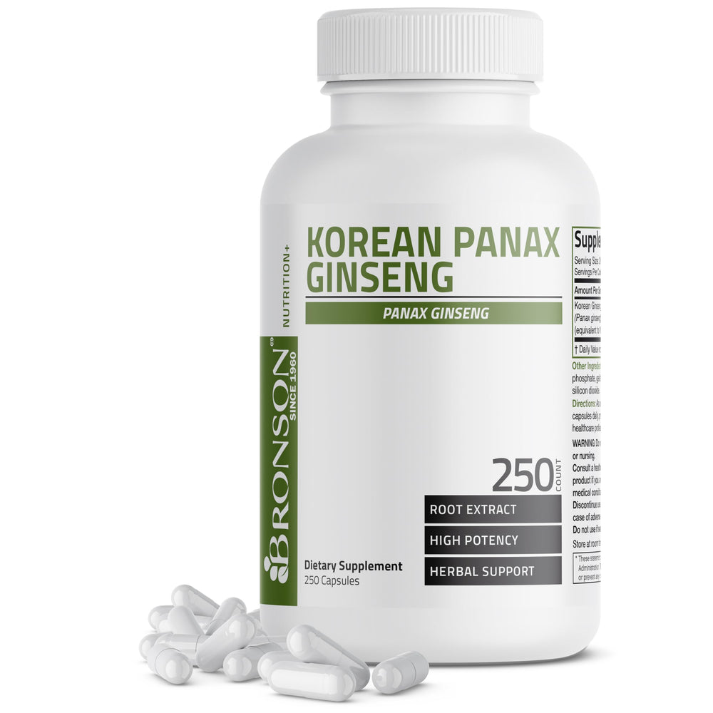 Bronson Korean Panax Ginseng bottle – 250 capsules