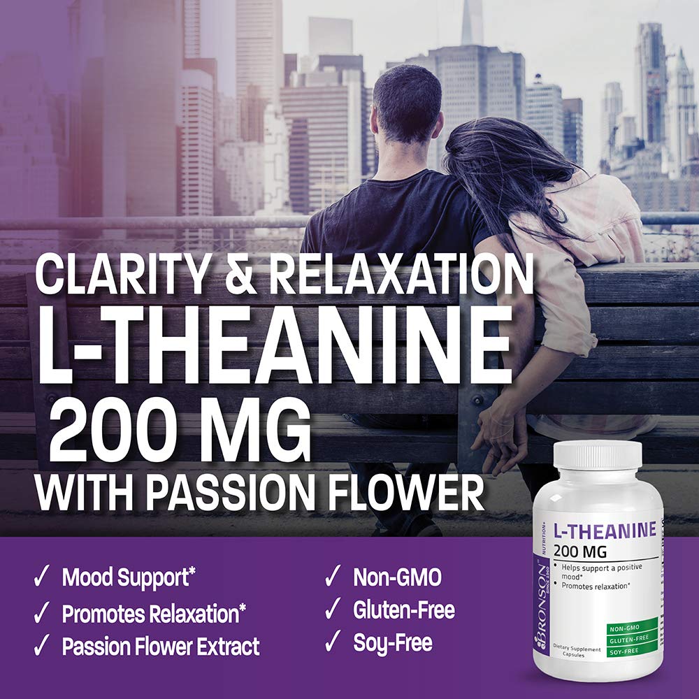 Bronson L-Theanine 200mg packaging and bottle