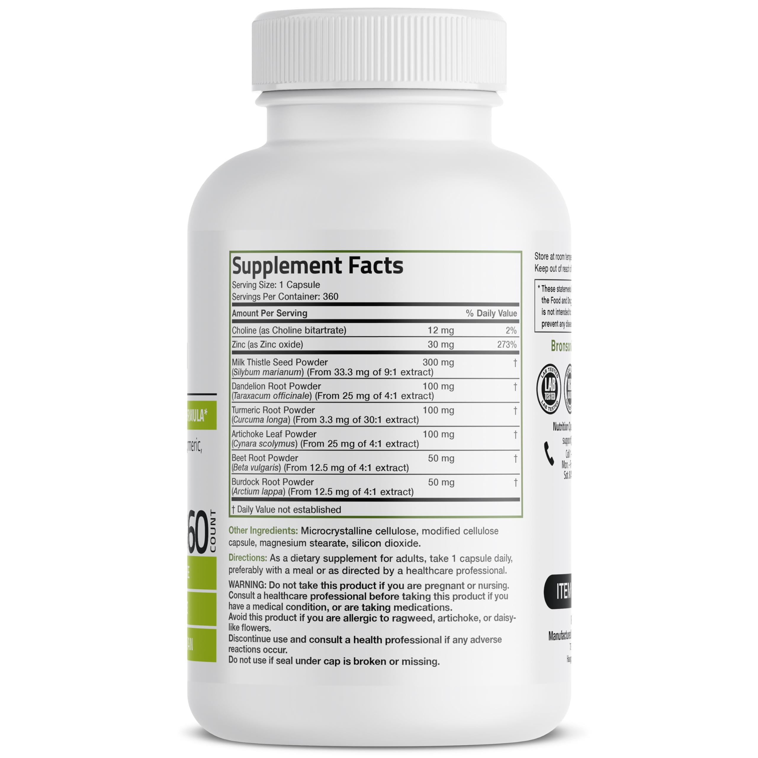 Bronson Liver Detox bottle angled view with label