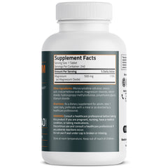 Supplement facts panel for Bronson Magnesium 500 mg
