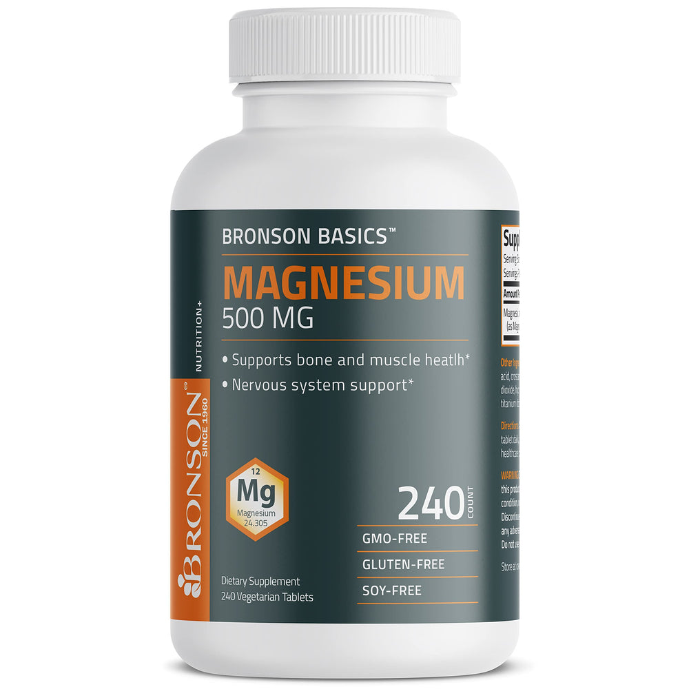 Vegan-friendly Bronson Magnesium 500 mg tablet