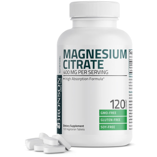 Bronson Magnesium Citrate 400mg bottle with label