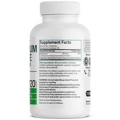 Supplement facts label for Bronson Magnesium Glycinate
