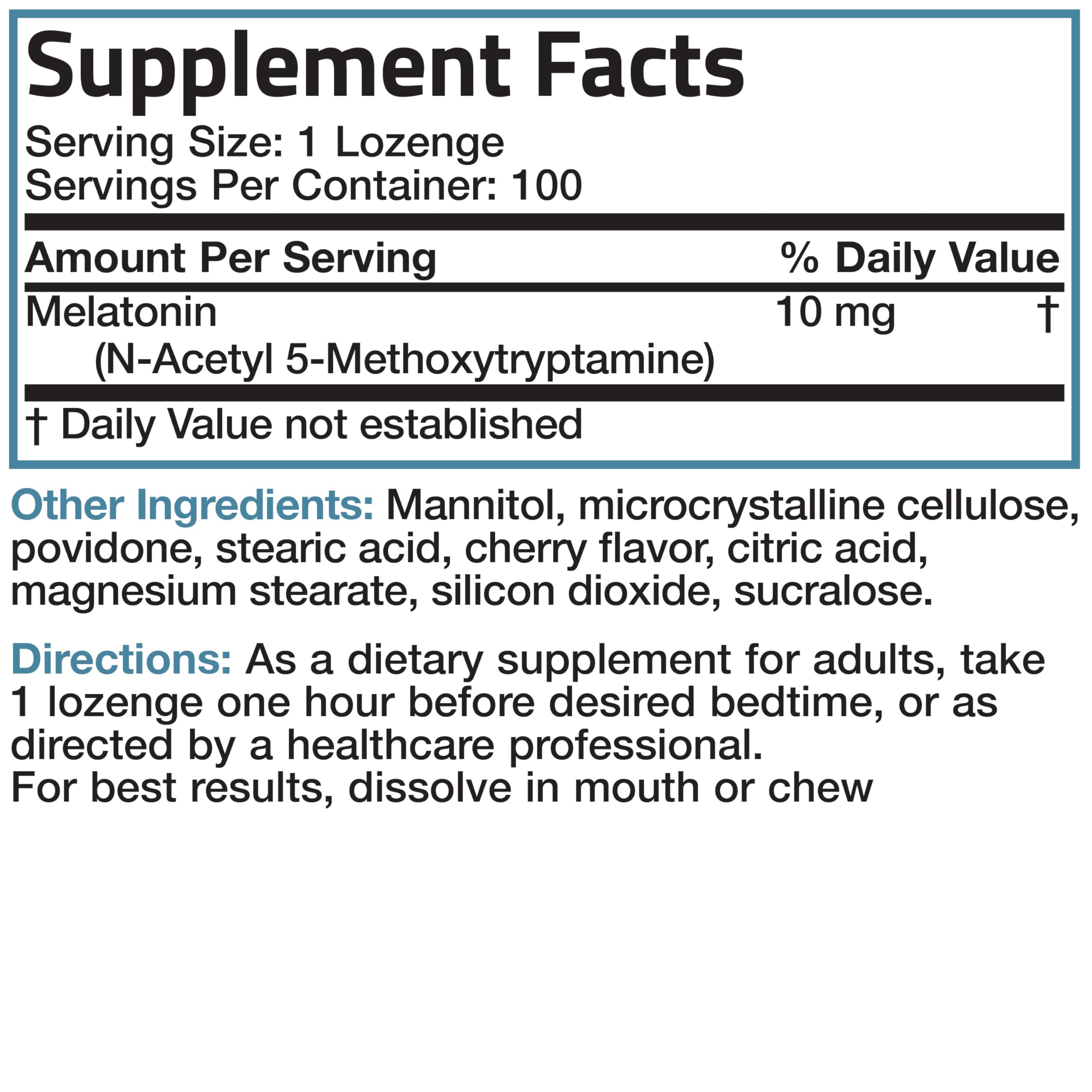 Bronson Melatonin 10mg 100 count bottle