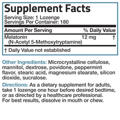 Bottle of Bronson Melatonin 12mg fast-dissolve lozenges