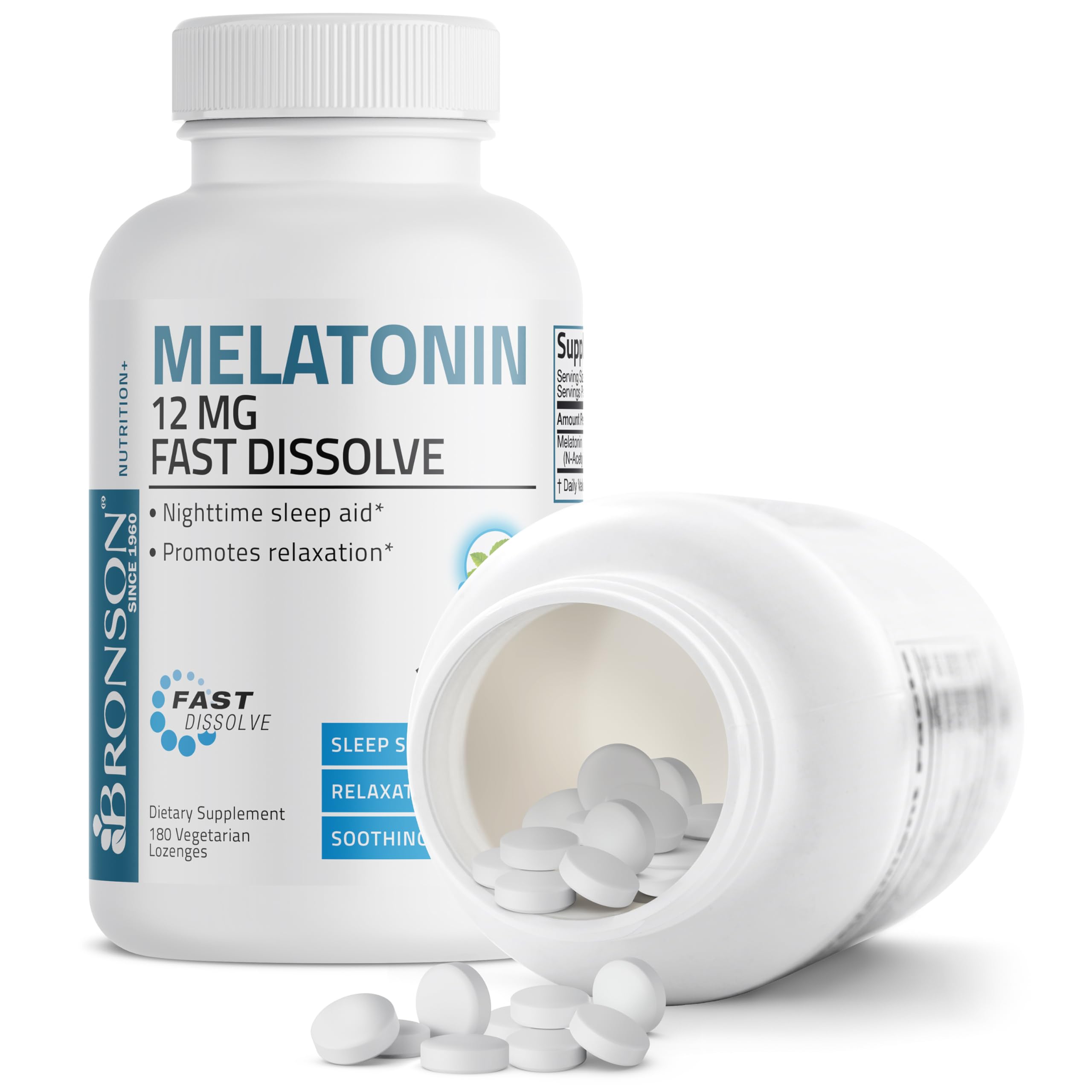 Bronson Melatonin 12mg Fast Dissolve cGMP quality packaging