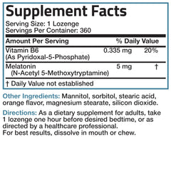 Bottle with Bronson Melatonin lozenges 5mg 360-count packaging