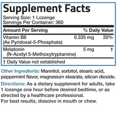 Bronson Melatonin 5mg bottle with 360 vegetarian chewable lozenges