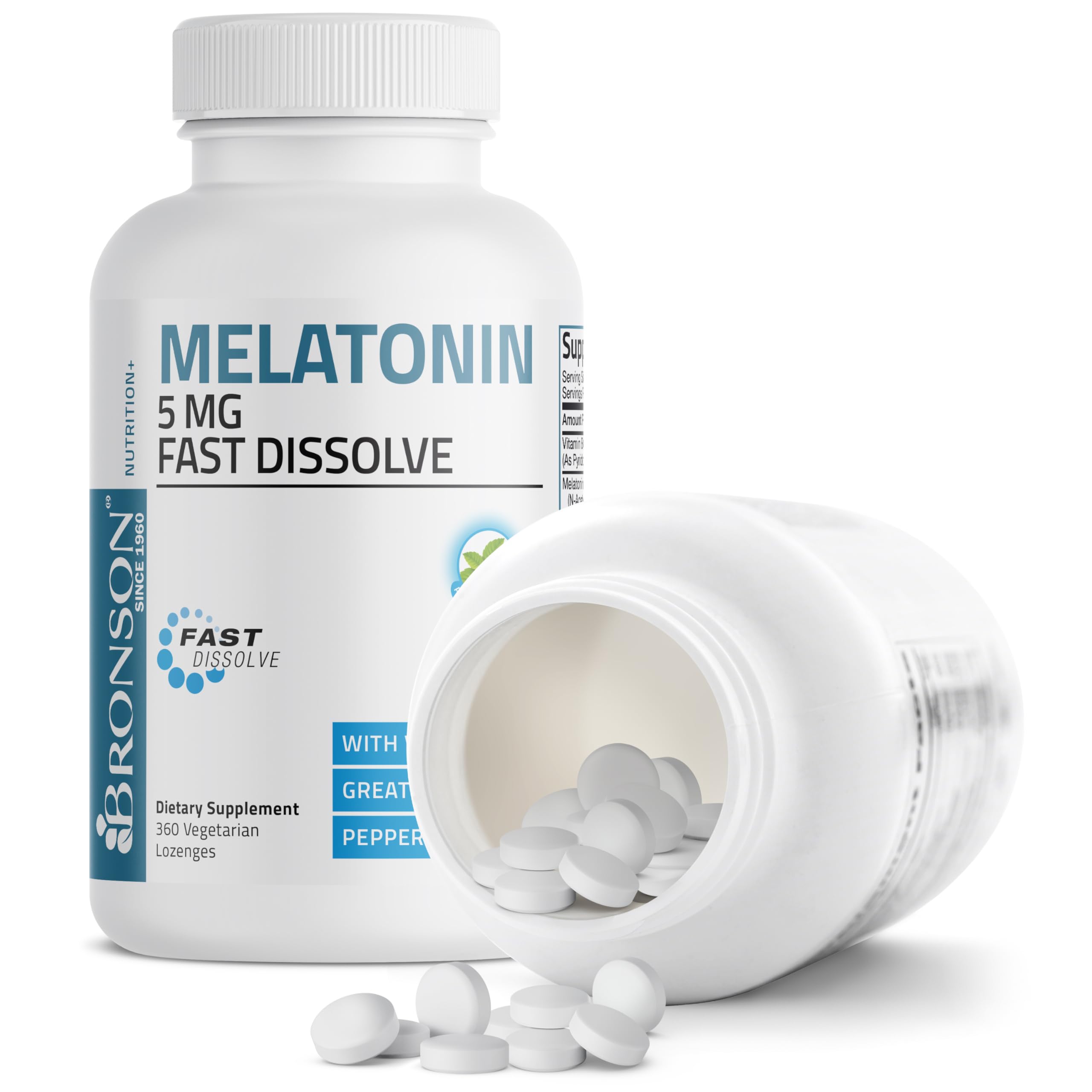 Graphic illustrating fast-dissolve action of melatonin lozenges