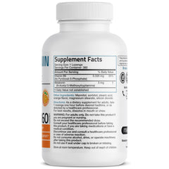 Back label of Bronson Melatonin 5mg lozenges bottle