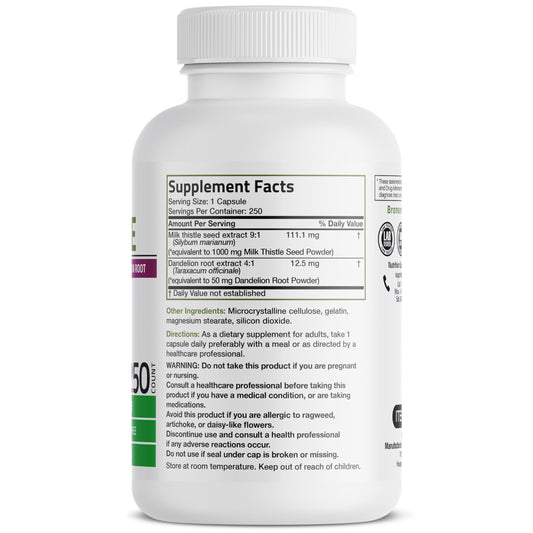 Milk thistle and dandelion root ingredients close-up