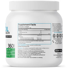 Close-up of Bronson Omega-3 Fish Oil Triple Strength 360 softgels