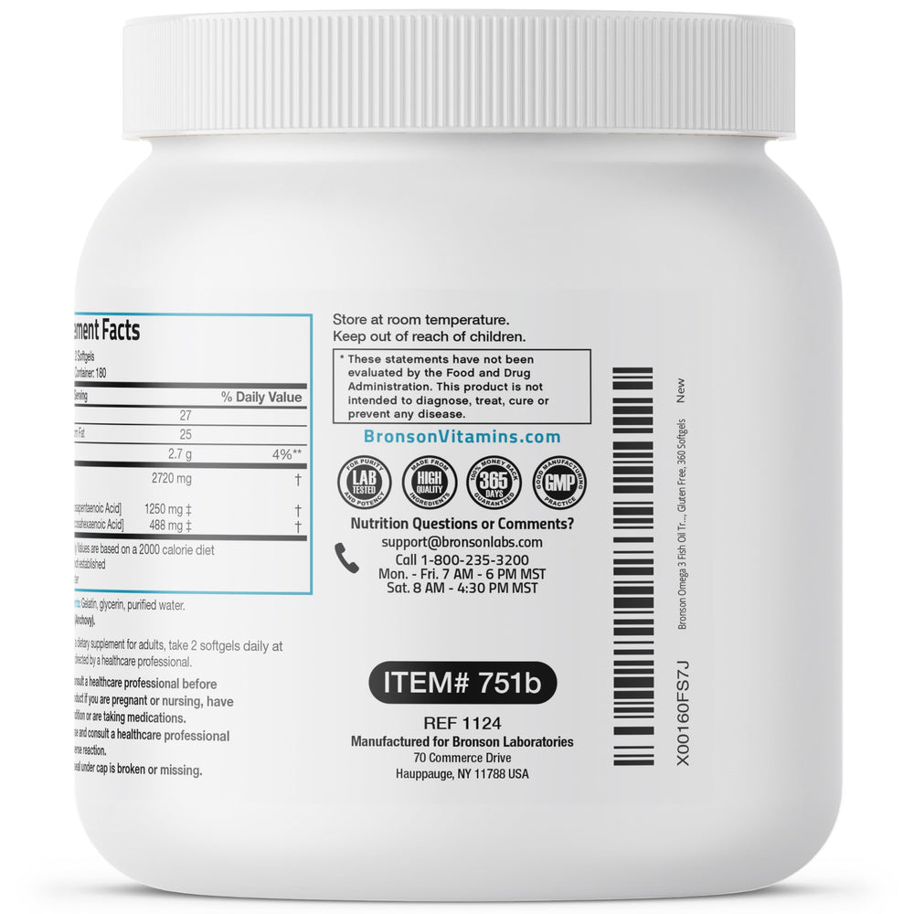 Laboratory testing seal and heavy metals testing for Bronson Omega-3
