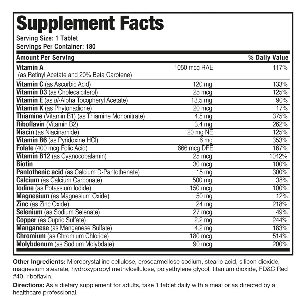 Bronson ONE 50+ tablets in bottle with label