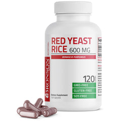 Bronson Red Yeast Rice 600 mg bottle label