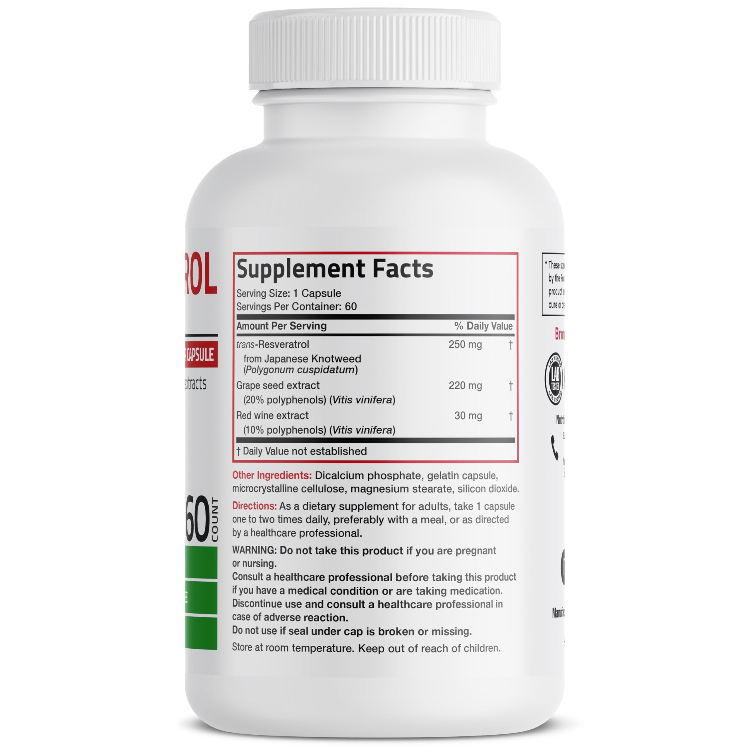 Close-up of 60 capsules