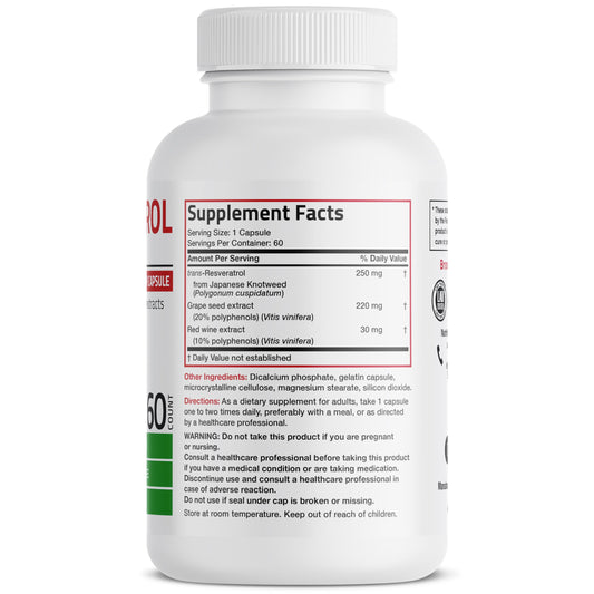 Close-up of 60 capsules