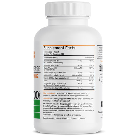 Close-up of Bronson Super B Complex tablets