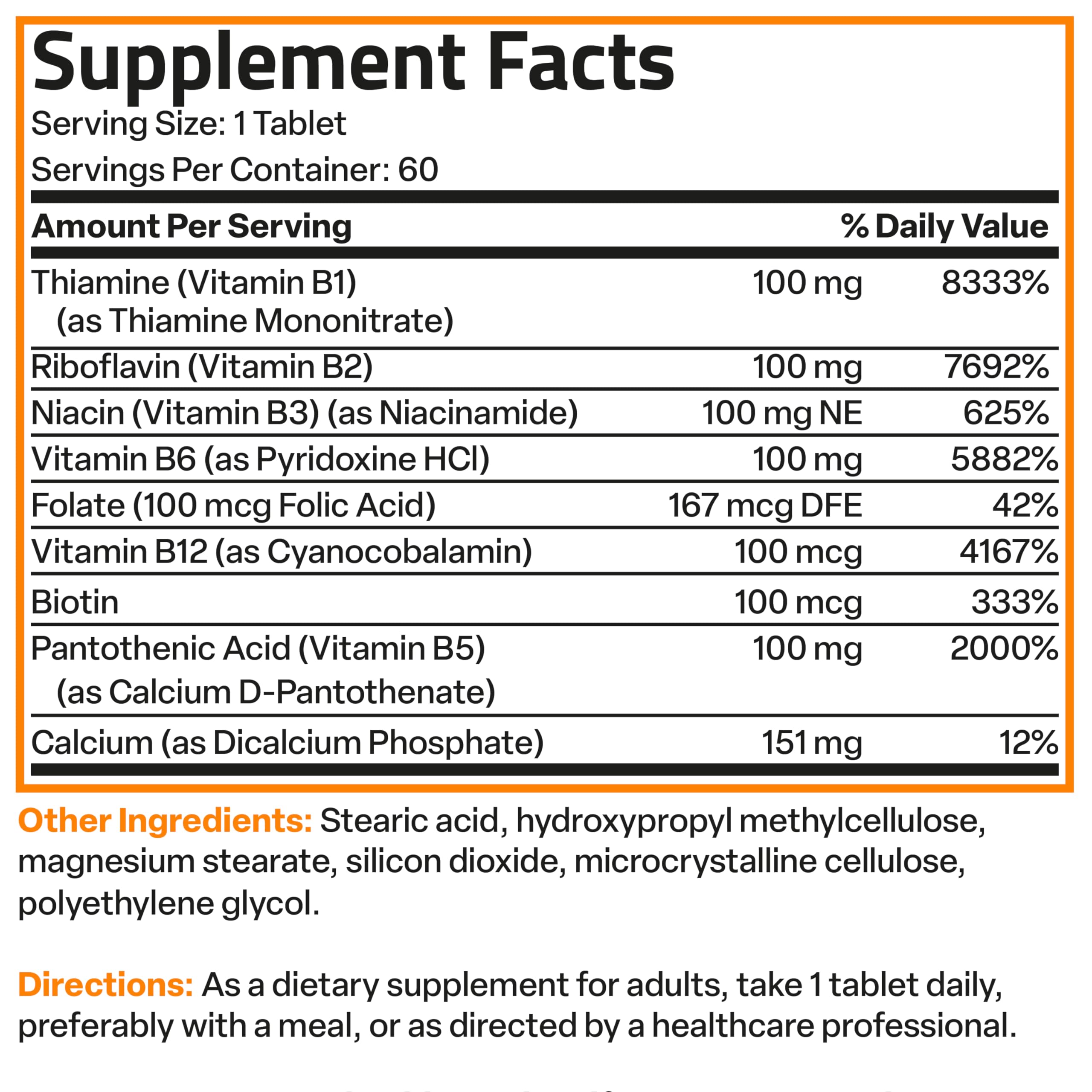 Nutrition facts and manufacturing information on Bronson label