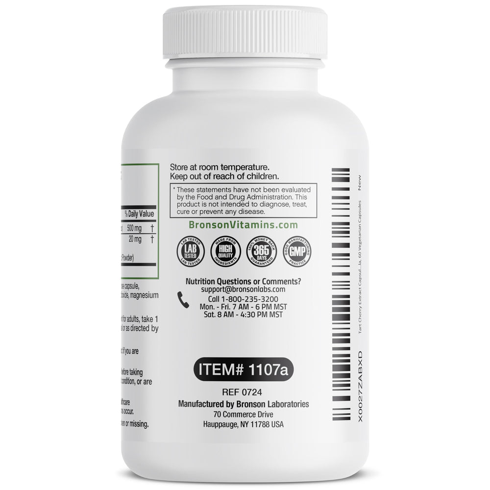Bronson Tart Cherry Extract with Celery Seed capsules – non-GMO formula