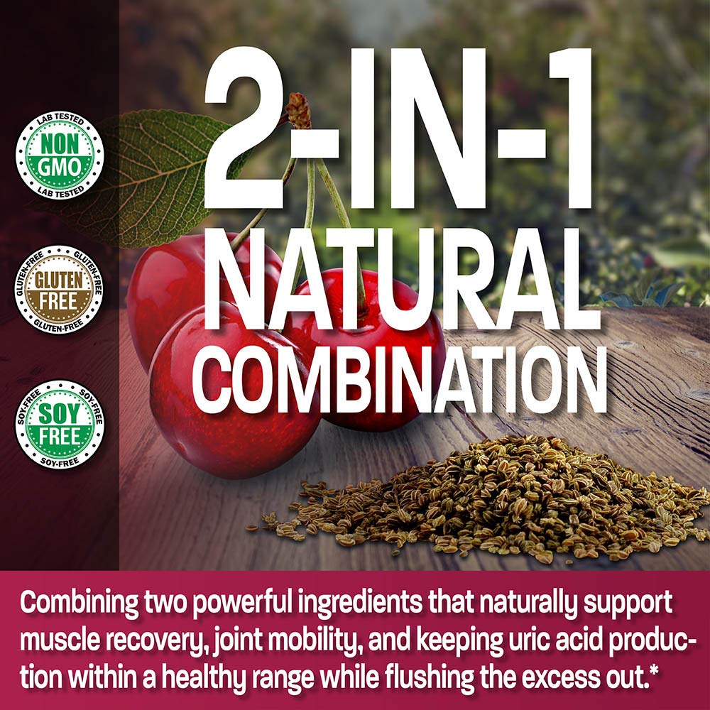 Bronson Tart Cherry Extract with Celery Seed capsules – uric acid support