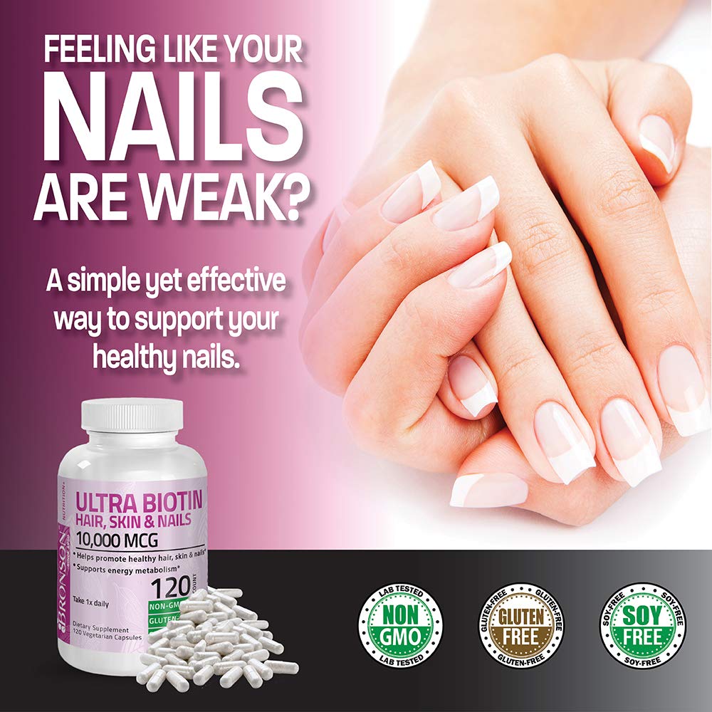 Bronson Biotin 10,000 mcg with 120 vegetarian capsules
