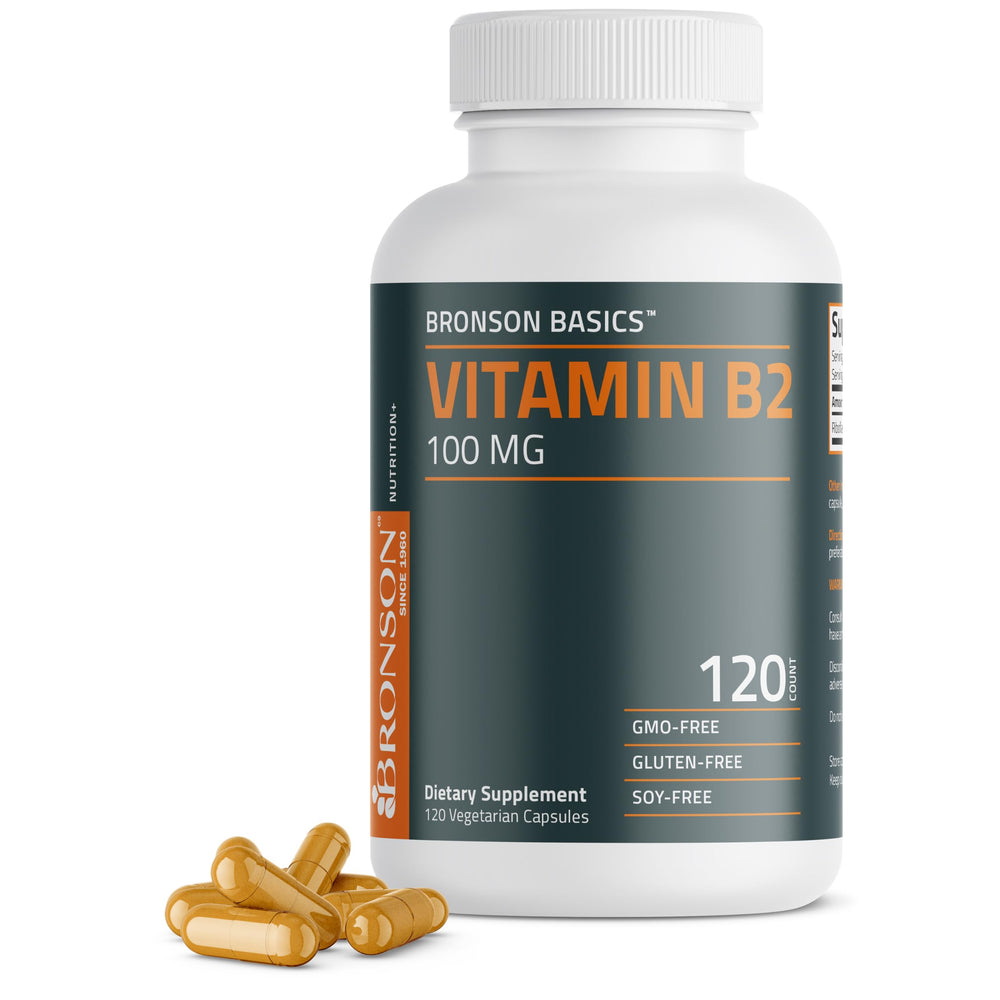Bronson Vitamin B2 100 mg bottle label