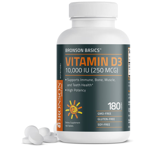 Bronson Vitamin D3 10,000 IU bottle label