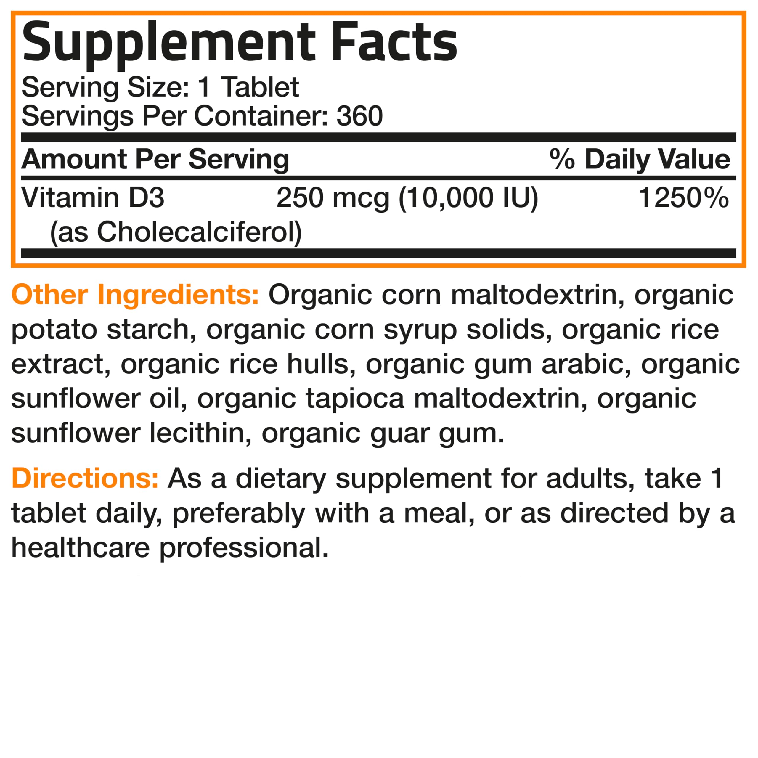 Lifestyle shot of Bronson Vitamin D3 10,000 IU Organic Tablets