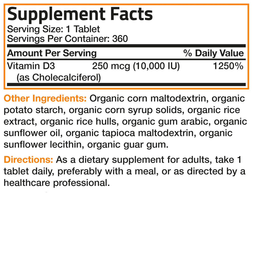 Lifestyle shot of Bronson Vitamin D3 10,000 IU Organic Tablets