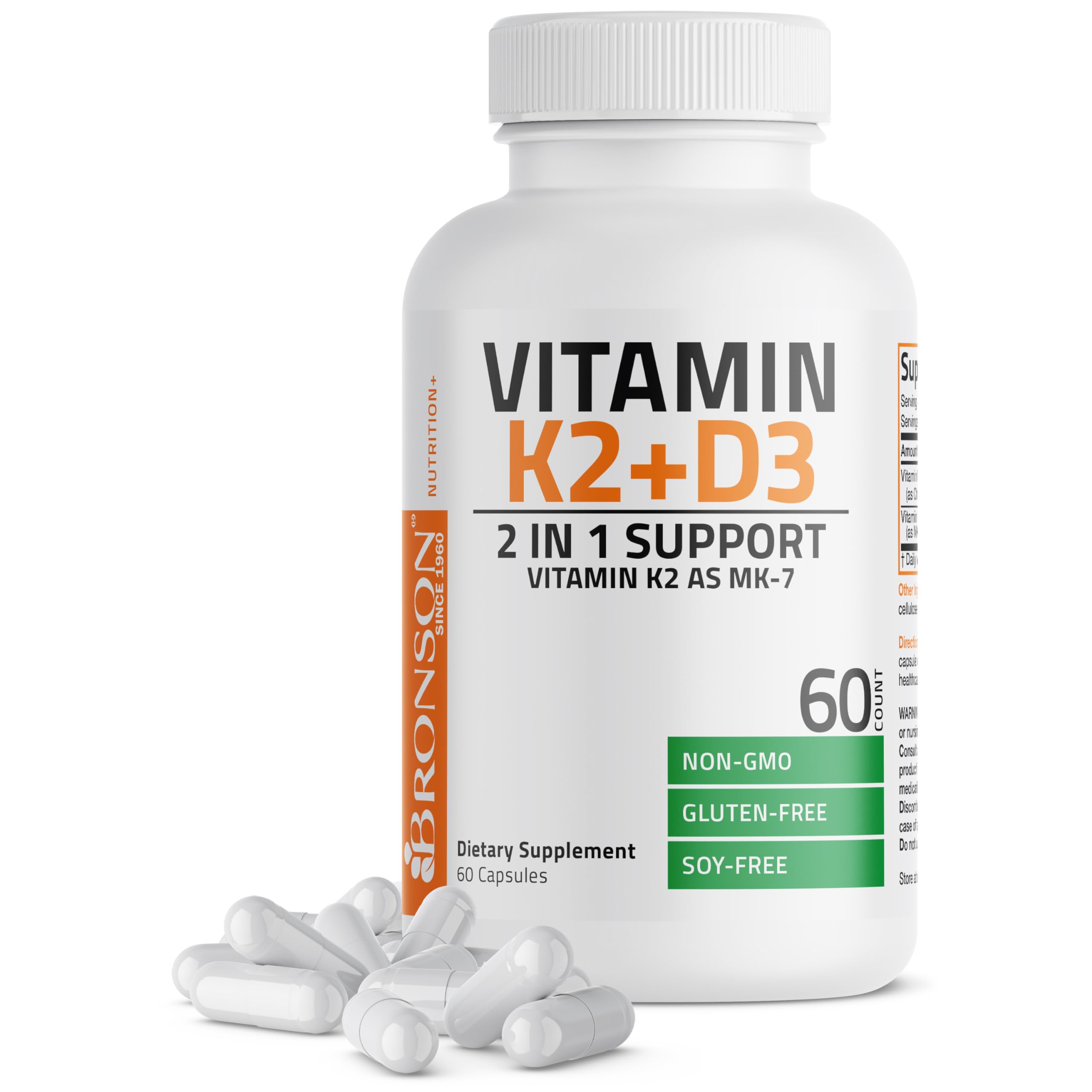 Bronson Vitamin K2 D3 MK-7 bottle label