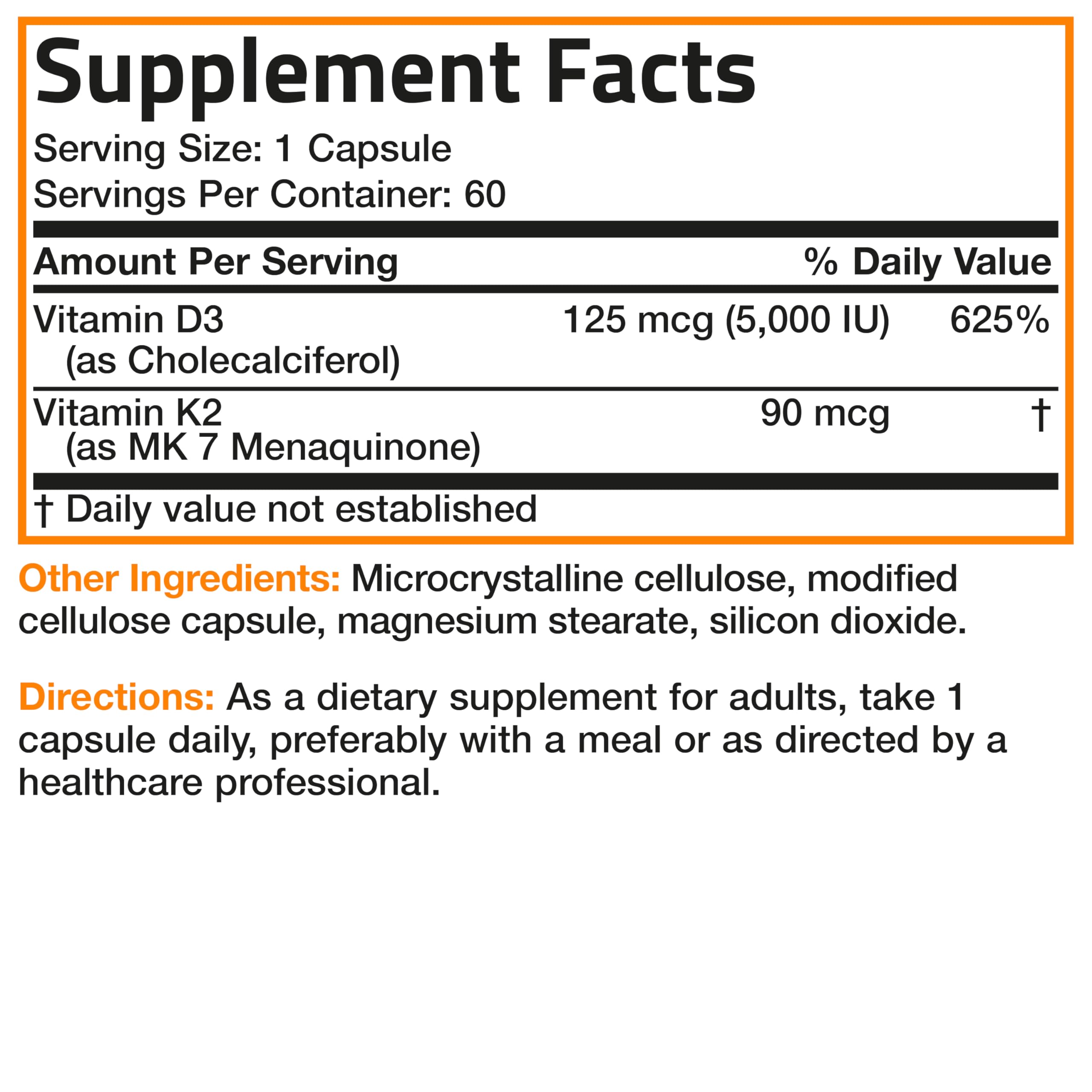 Bronson Vitamin K2 D3 MK-7 supplement with packaging