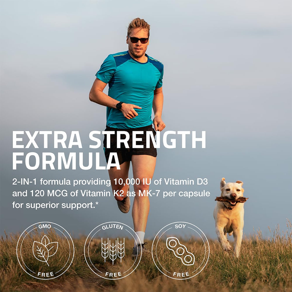 Supplement facts label for Bronson K2 MK-7 with D3