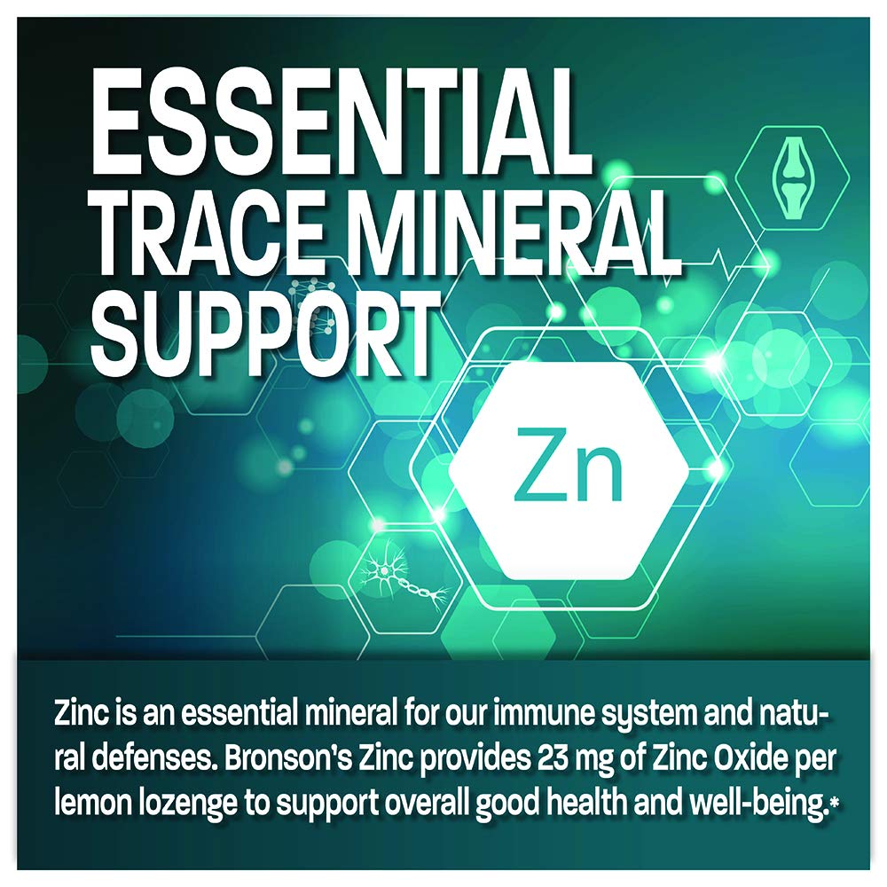 Bottle of Bronson Zinc Lozenges Lemon Flavor