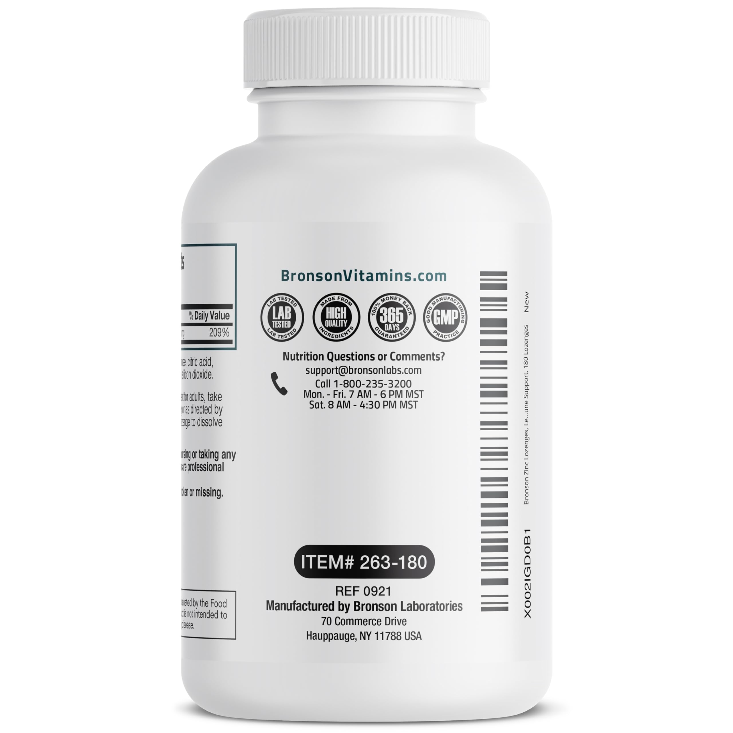 Vegan-friendly Lemon Flavor Zinc Lozenges