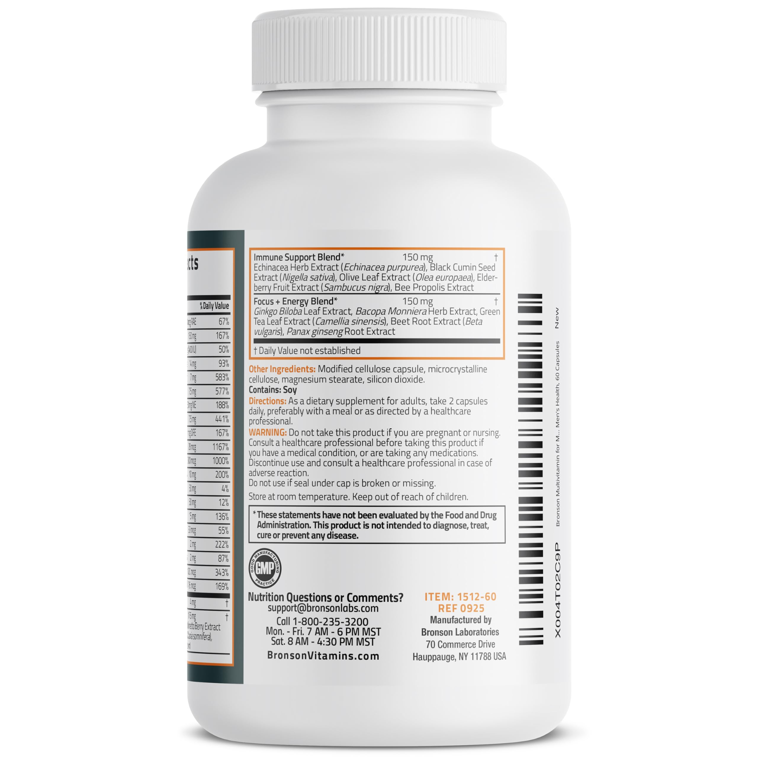 Ashwagandha and Saw Palmetto ingredients in Bronson Men’s multivitamin