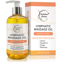 Brookethorne Naturals Lymphatic Massage Oil 8oz bottle