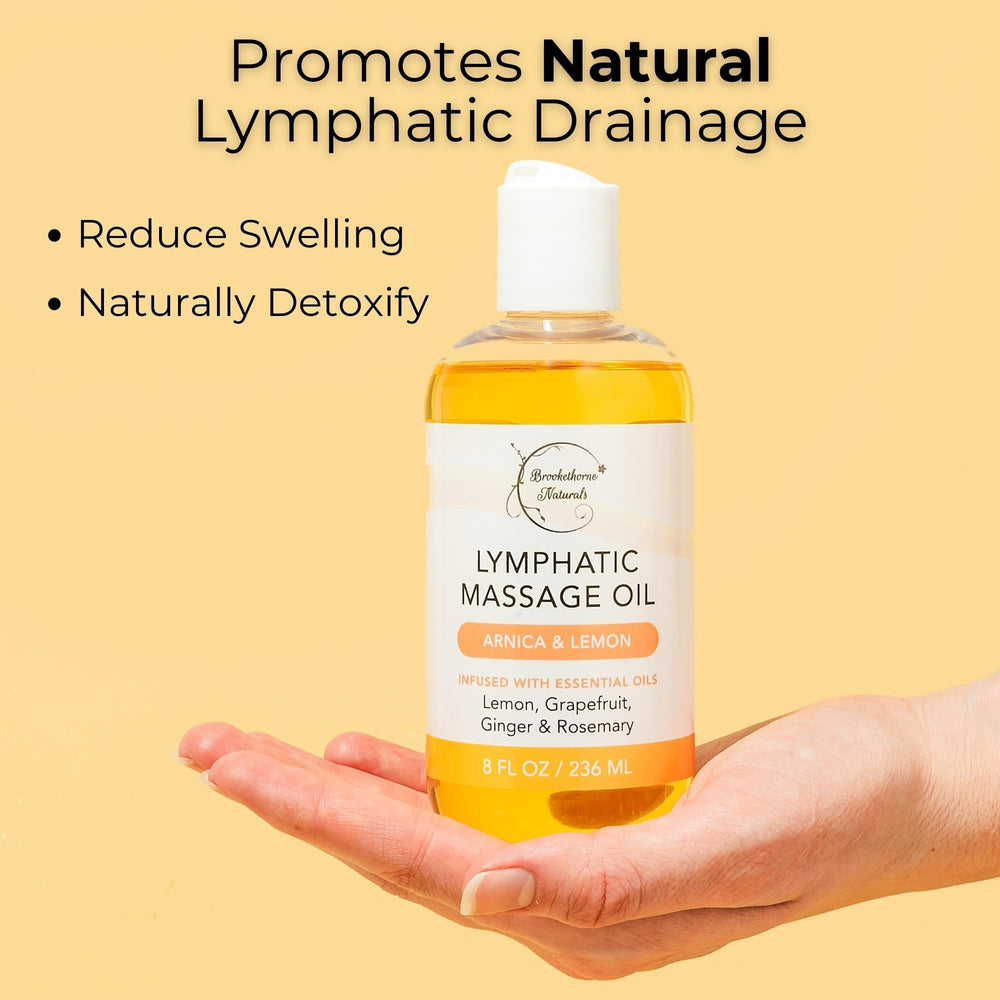 Oil being prepared for use with lymphatic massage tools