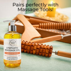 Hydrated skin glow with Brookethorne lymphatic oil after massage