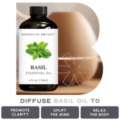 Lab-tested potency label for Basil essential oil