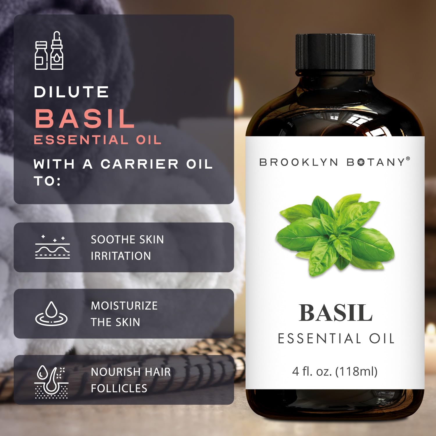 Made in USA Brooklyn Botany Basil essential oil bottle