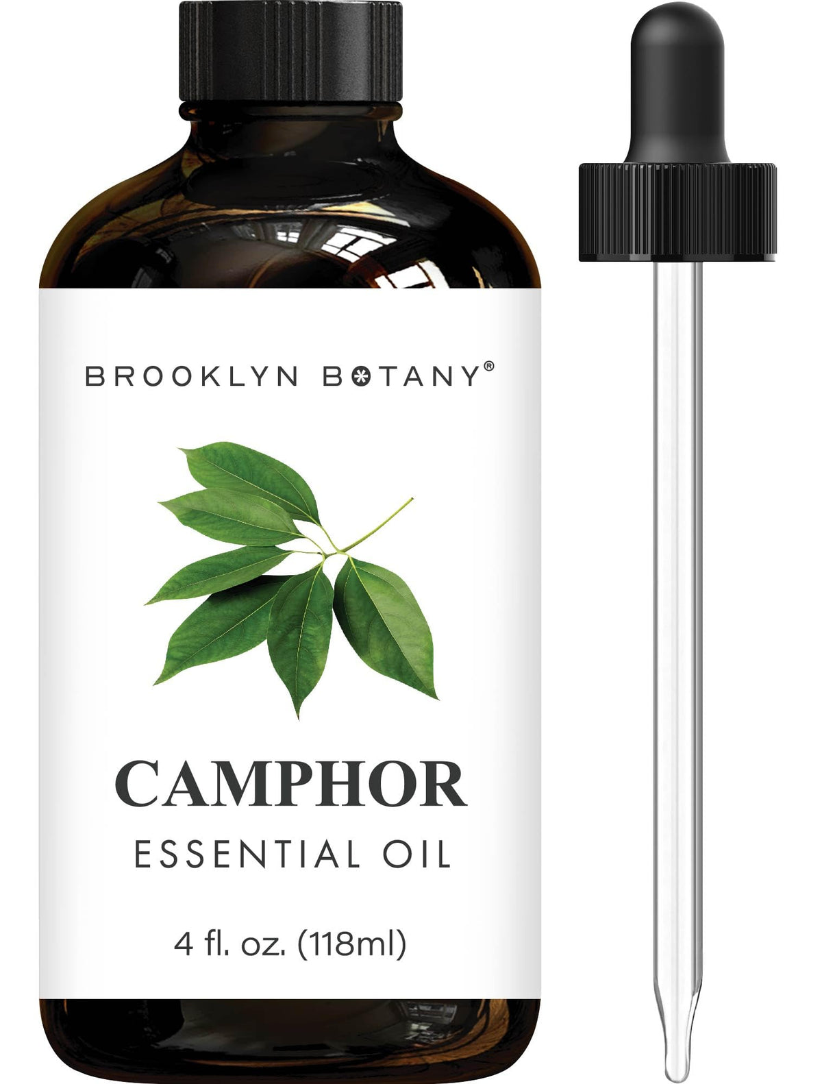 Brooklyn Botany Camphor Essential Oil 4oz bottle with dropper