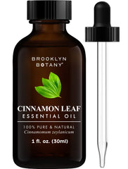Brooklyn Botany Cinnamon Leaf Essential Oil bottle with dropper, 1 oz